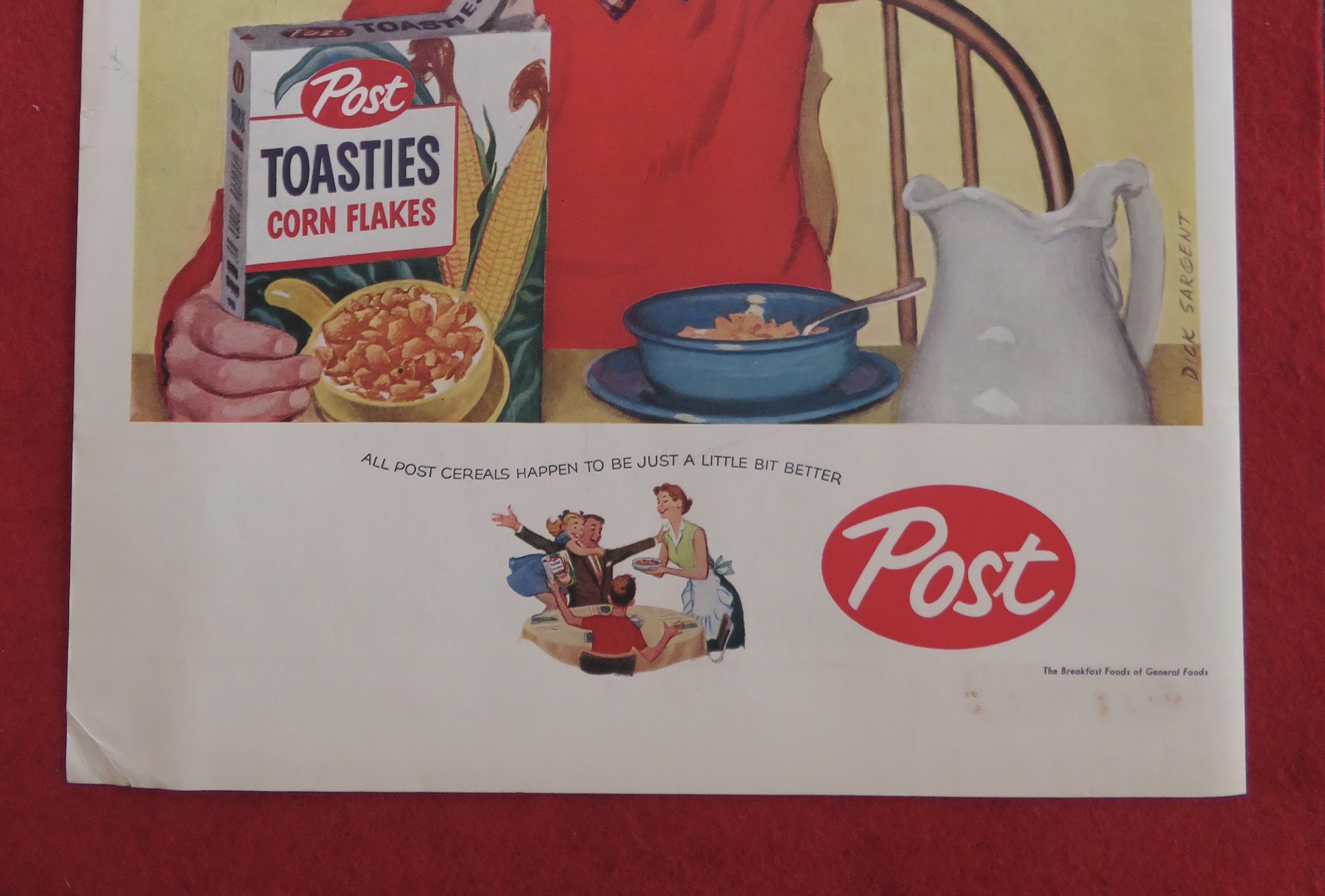 1957 Post Toasties Corn Flakes with Boy Smiling