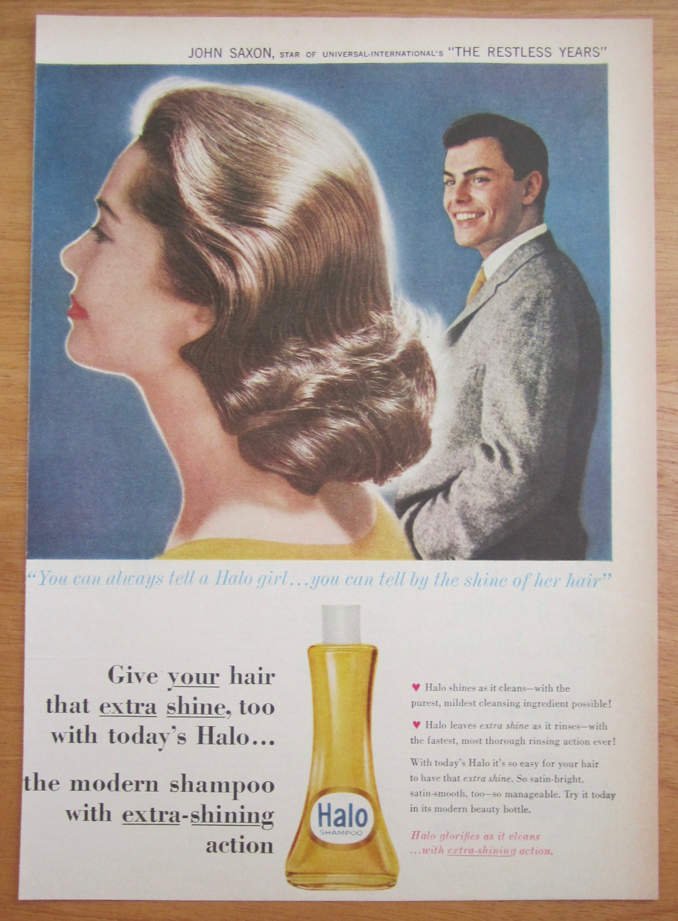 1959 Halo Shampoo w/John Saxon (The Restless Years)