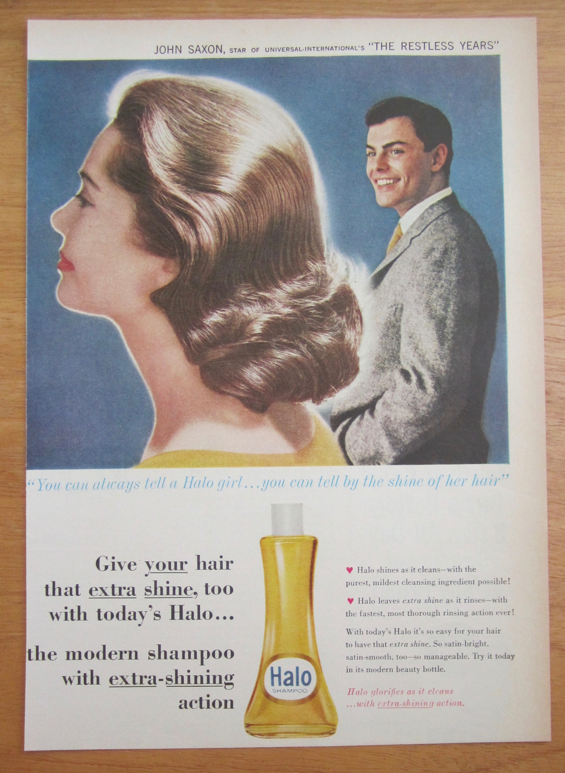 1959 Halo Shampoo w/John Saxon (The Restless Years)