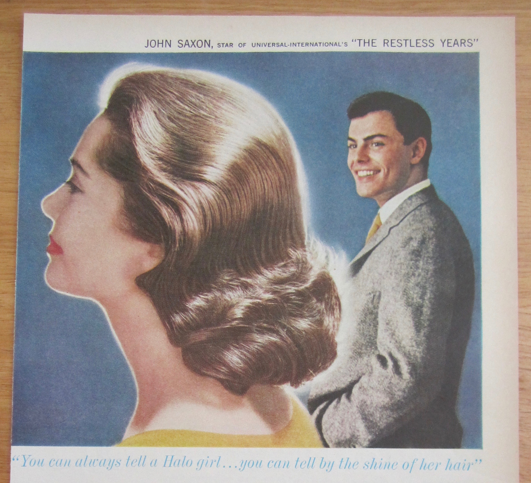 1959 Halo Shampoo w/John Saxon (The Restless Years)