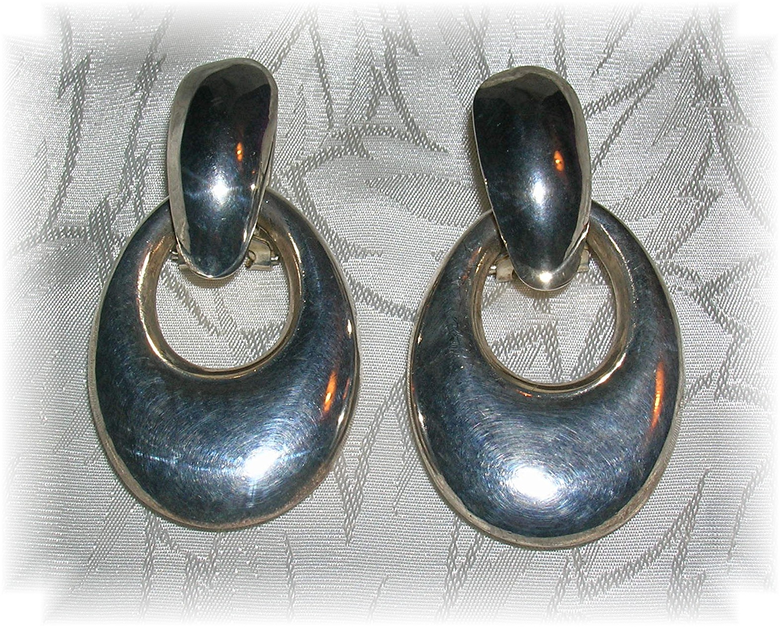 1 7/8 Inches Long Silver Detachable Hoop Earrings