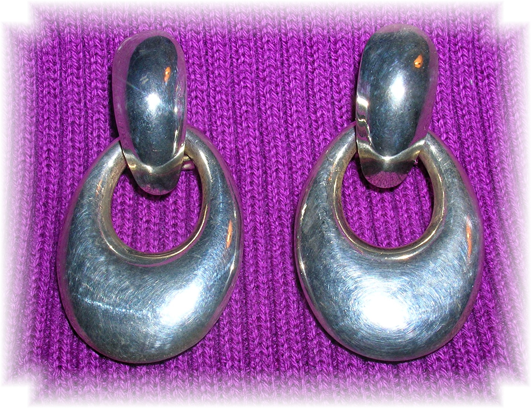 1 7/8 Inches Long Silver Detachable Hoop Earrings