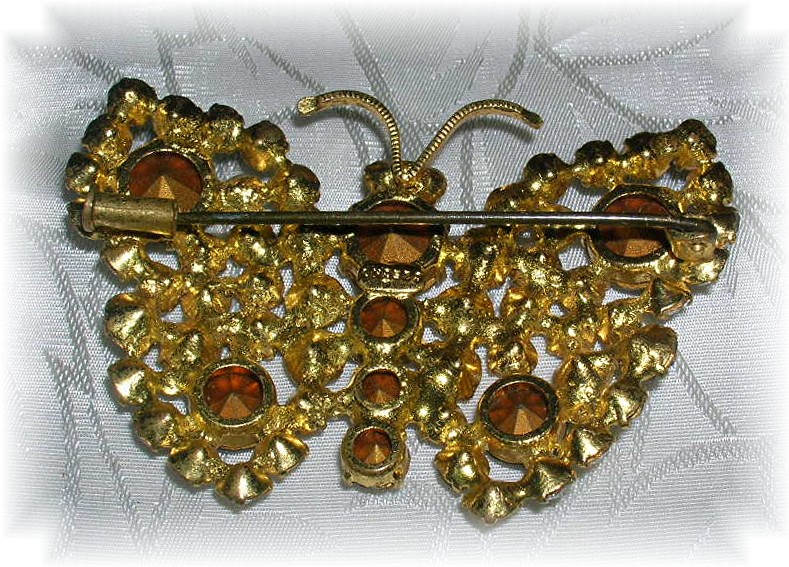 Butterfly Brooch Crystal Foil Back Czech