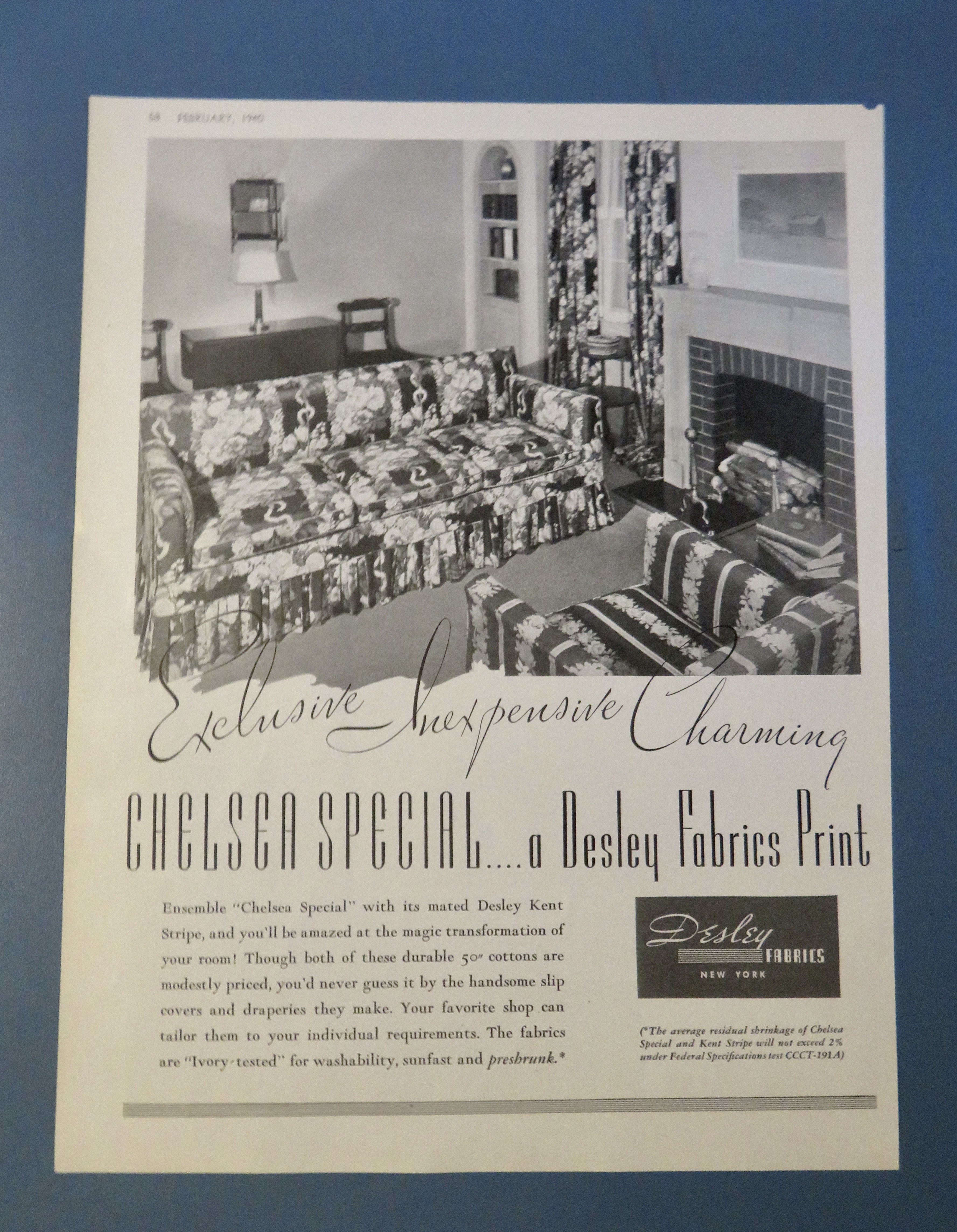 1940 Desley Fabrics with Chelsea Special Furniture