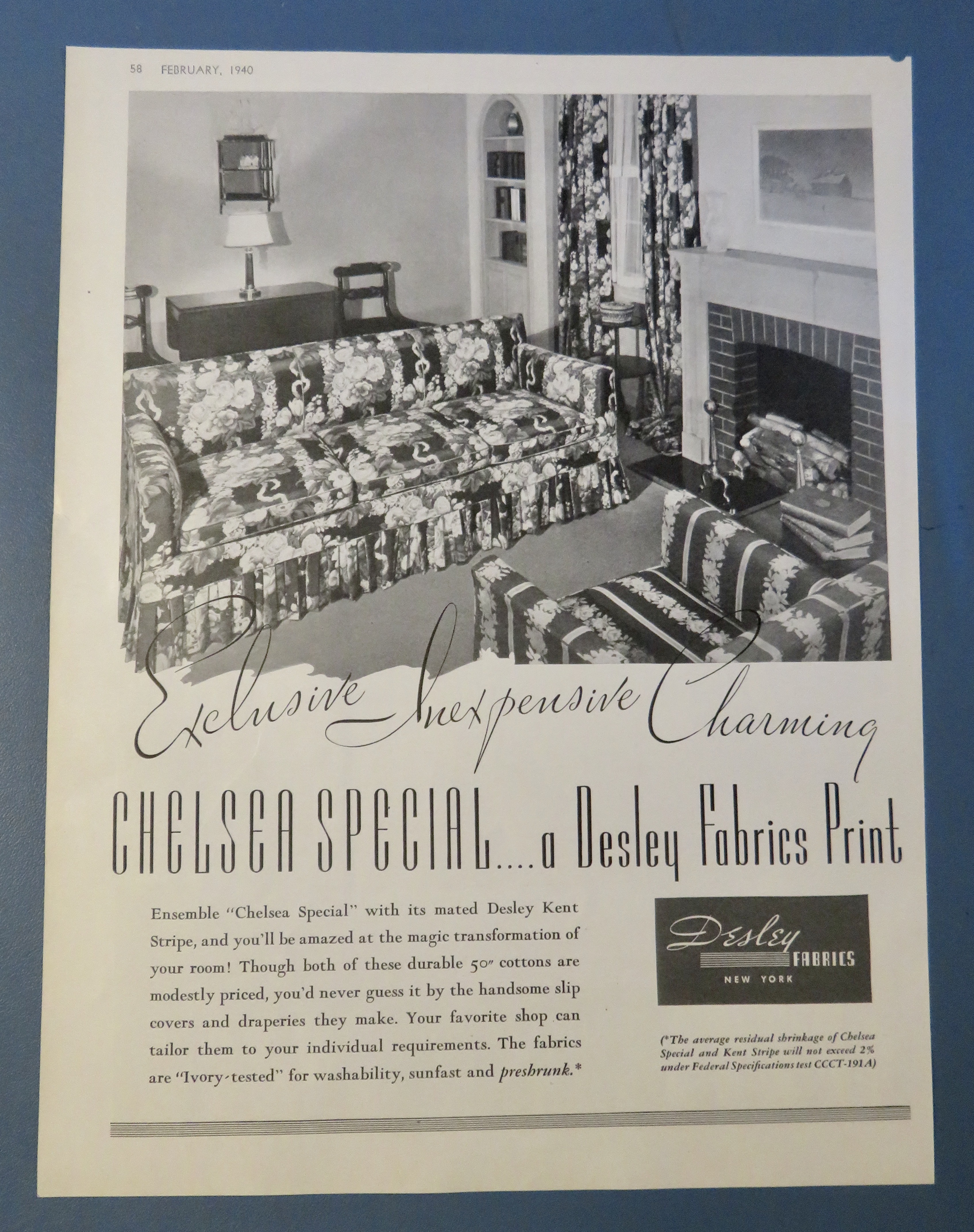 1940 Desley Fabrics with Chelsea Special Furniture