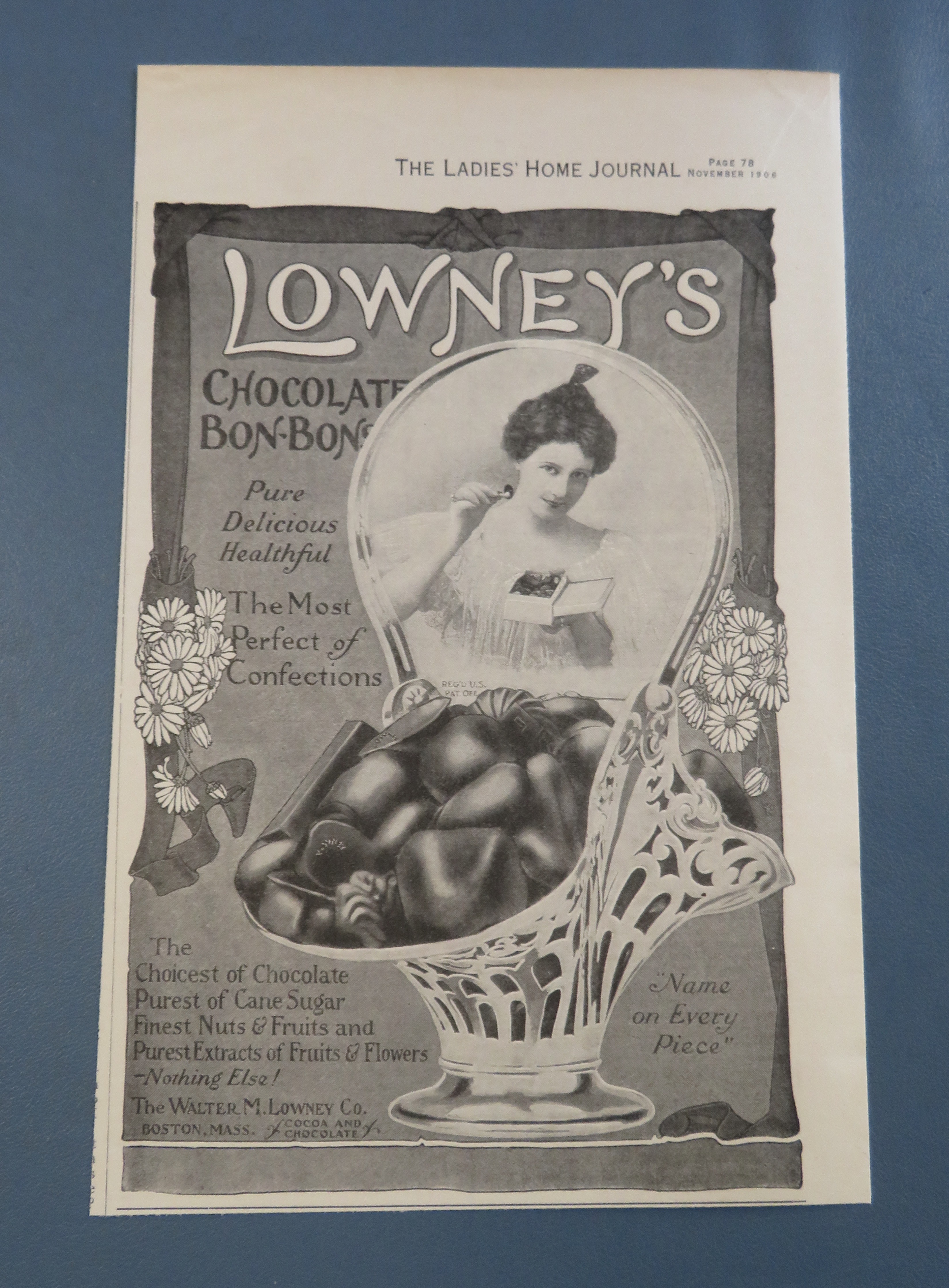 1906 Lowney's Chocolate Bon Bons with Woman & Candy