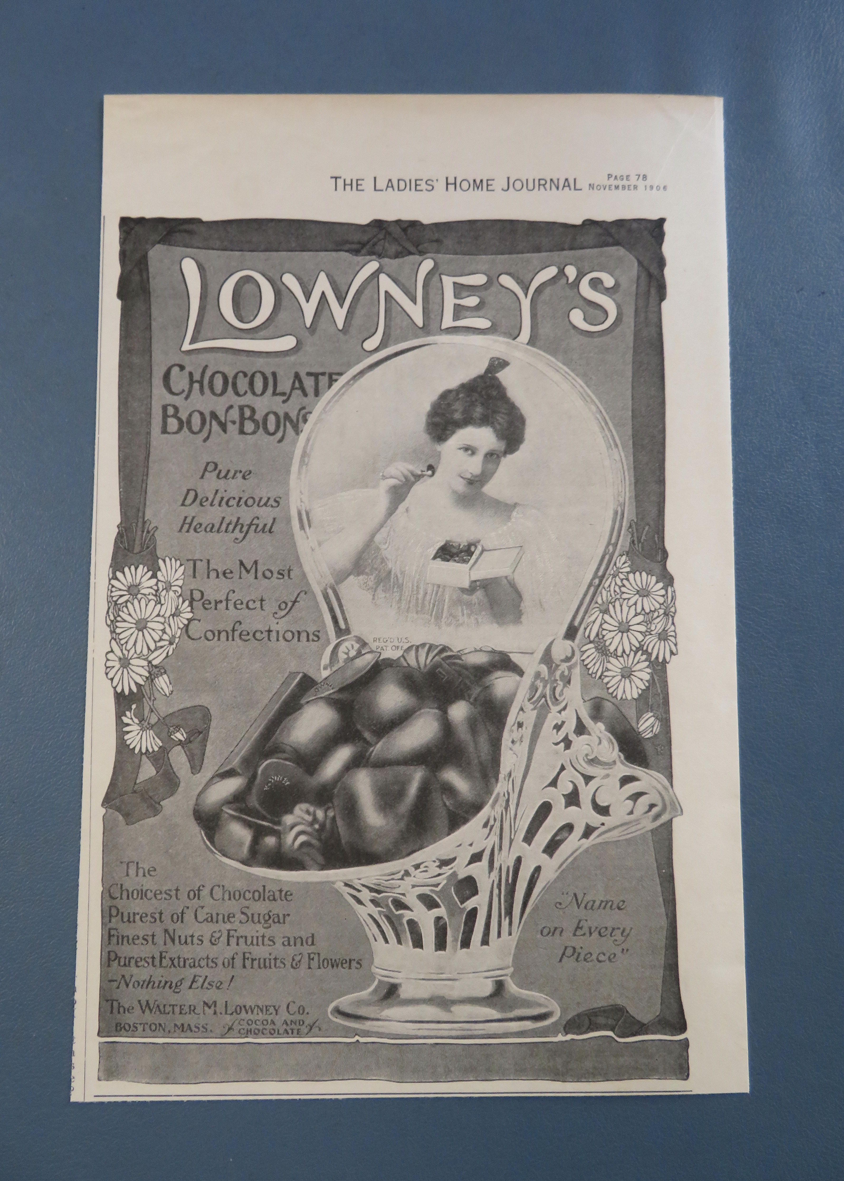 1906 Lowney's Chocolate Bon Bons with Woman & Candy