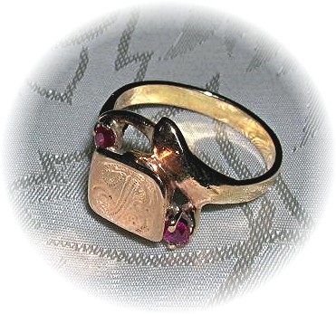 Vintage Gold With Red Stones