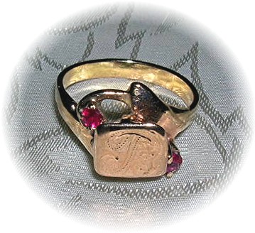 Vintage Gold With Red Stones