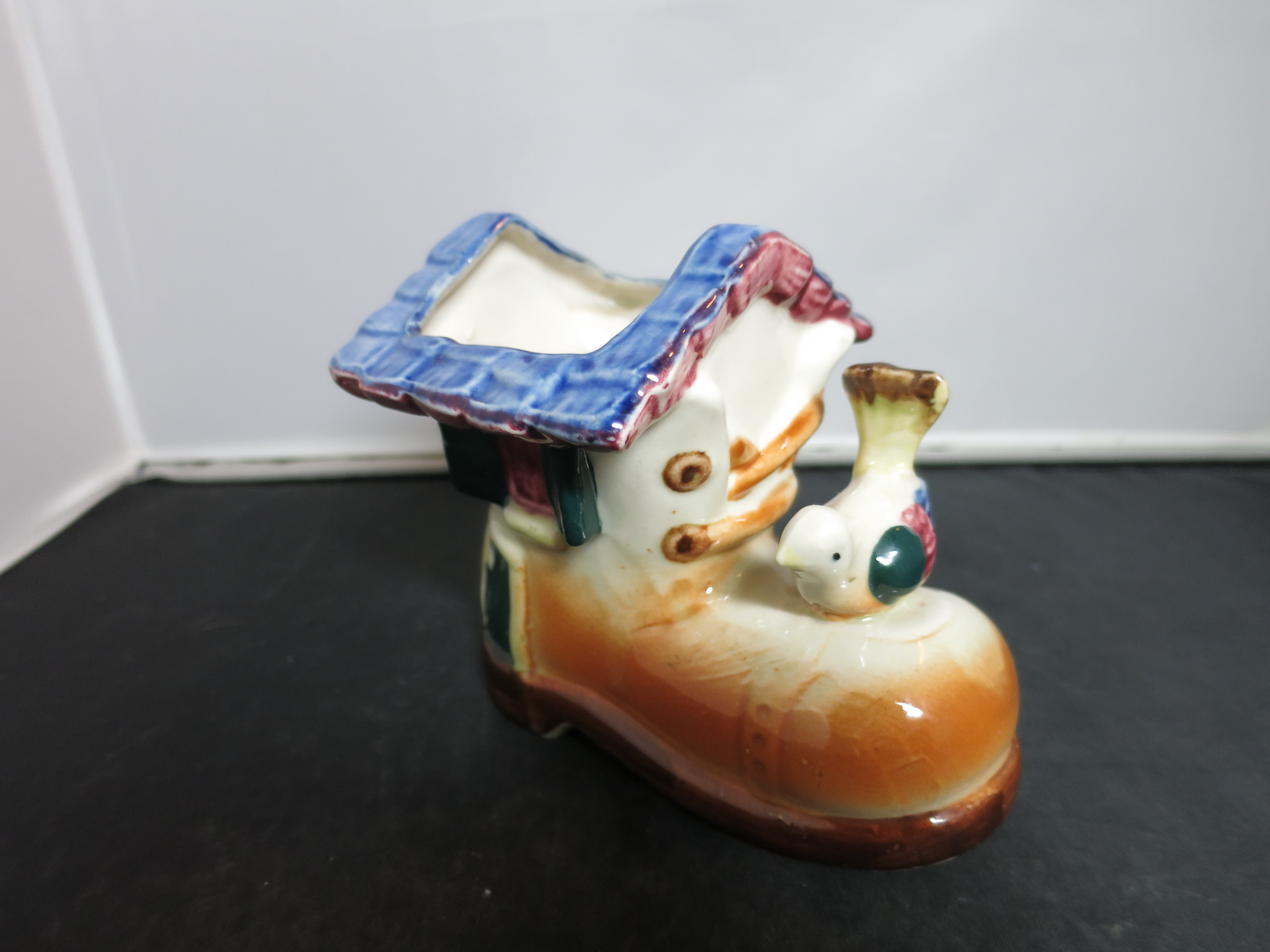 Vintage Shoe House Planter Bird Shoe Bird House Made in Japan