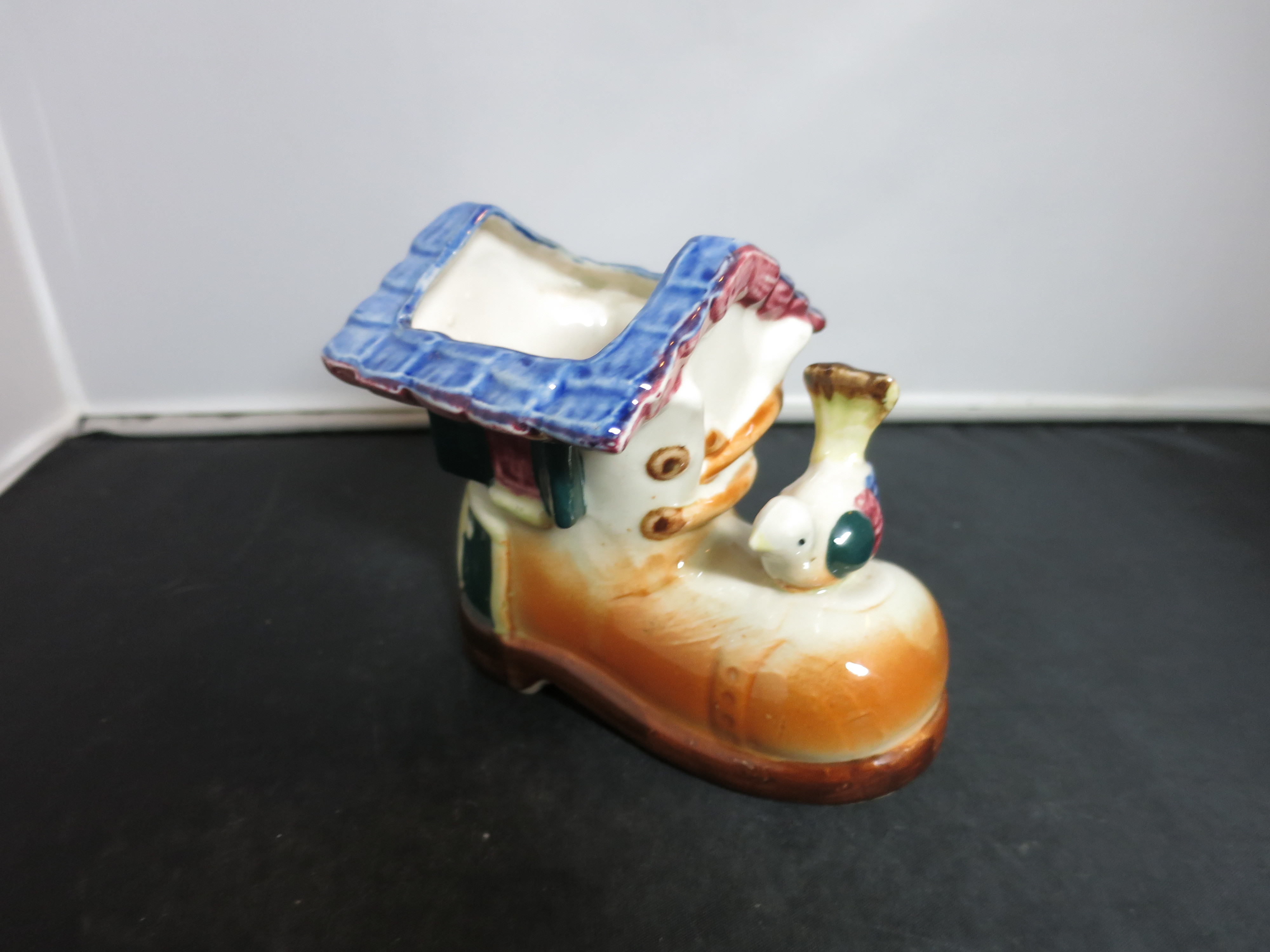 Vintage Shoe House Planter Bird Shoe Bird House Made in Japan
