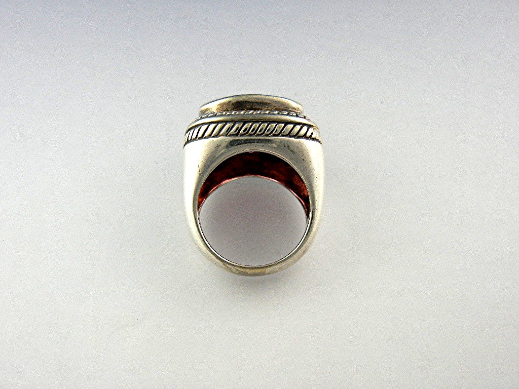 Sterling Silver Pink Topaz and Gold Ring Signed