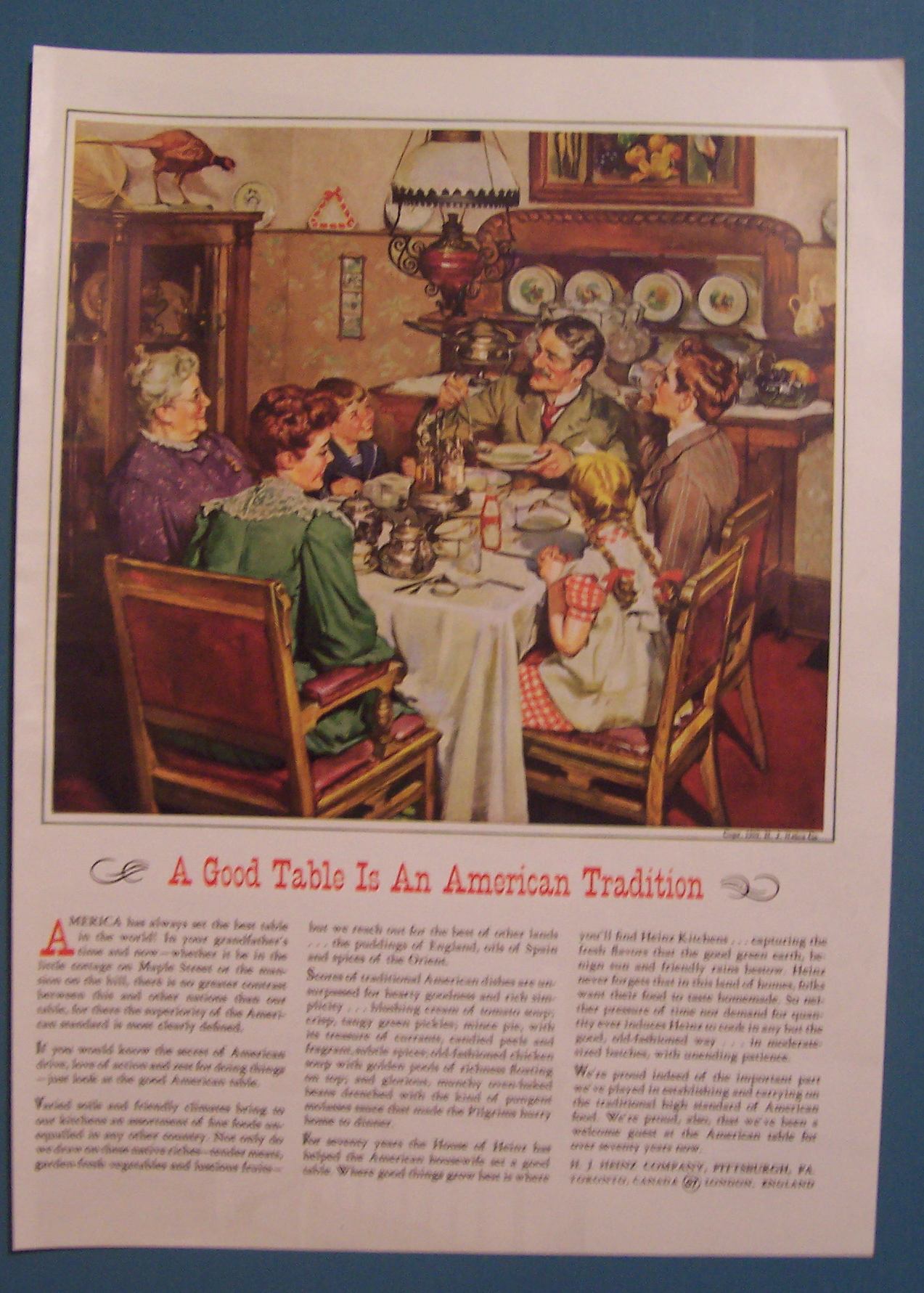 1940 H. J. Heinz Company with Family Having Dinner