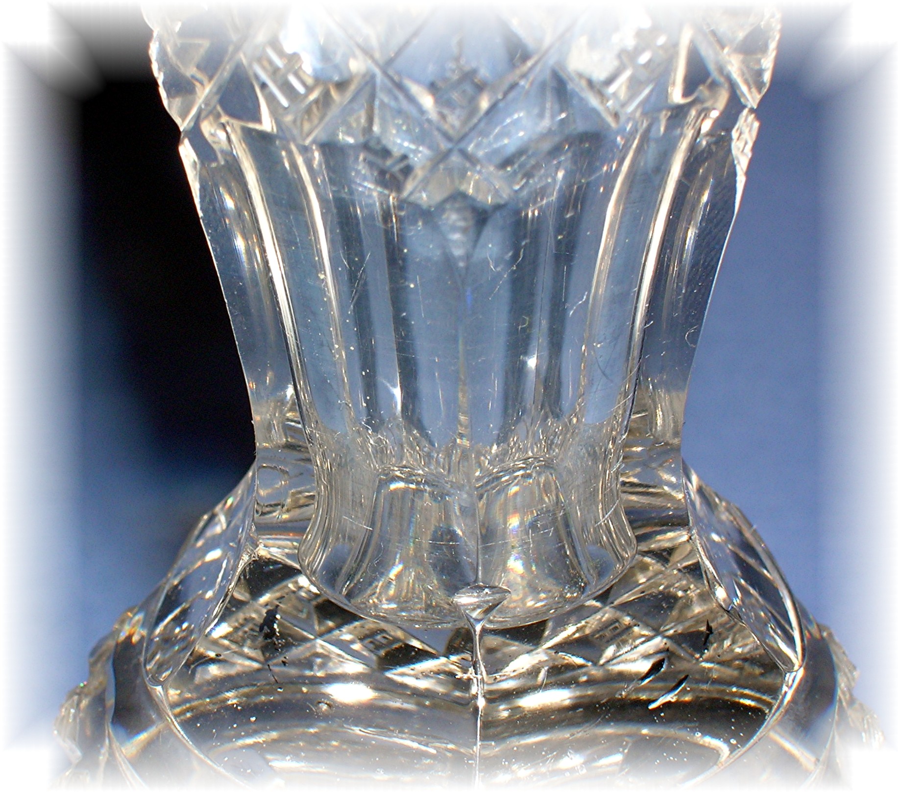 10 Inch Brilliant Cut Glass Vase.