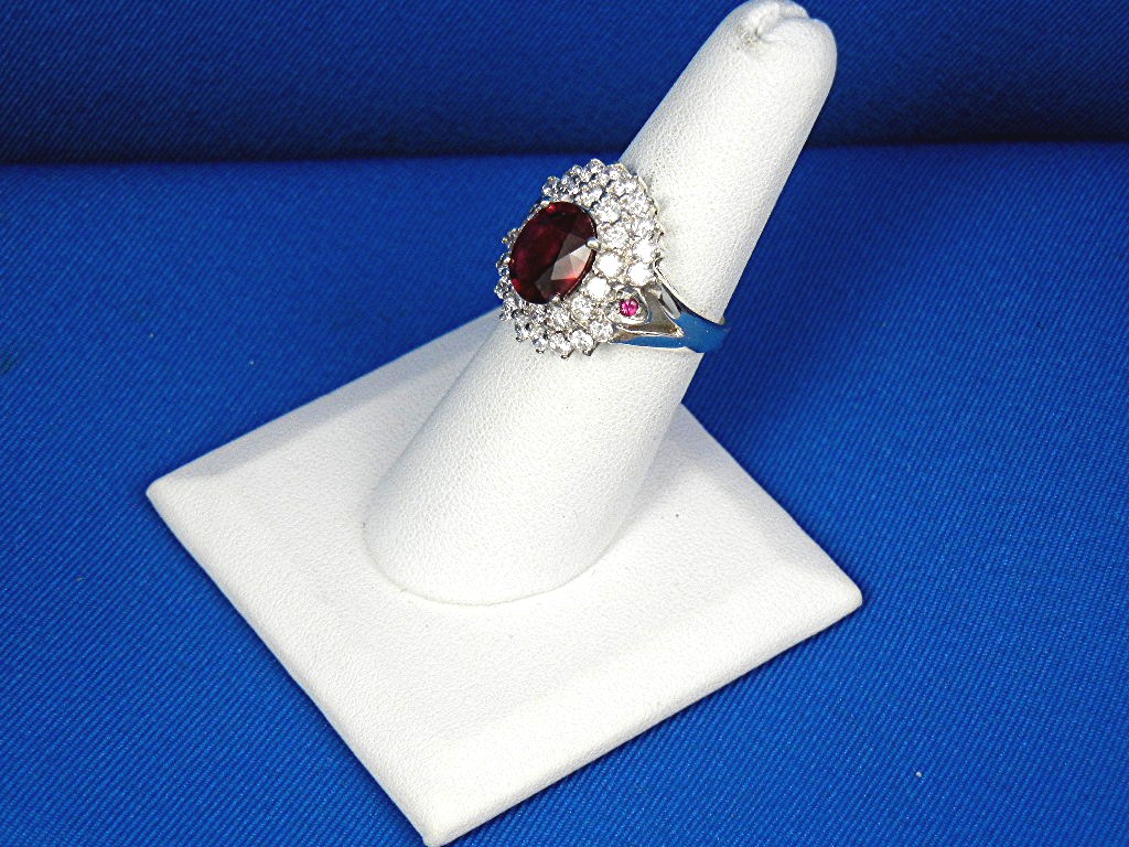 Ring  Ruby White Topaz Sterling Silver