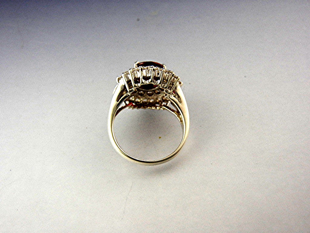 Ring  Ruby White Topaz Sterling Silver