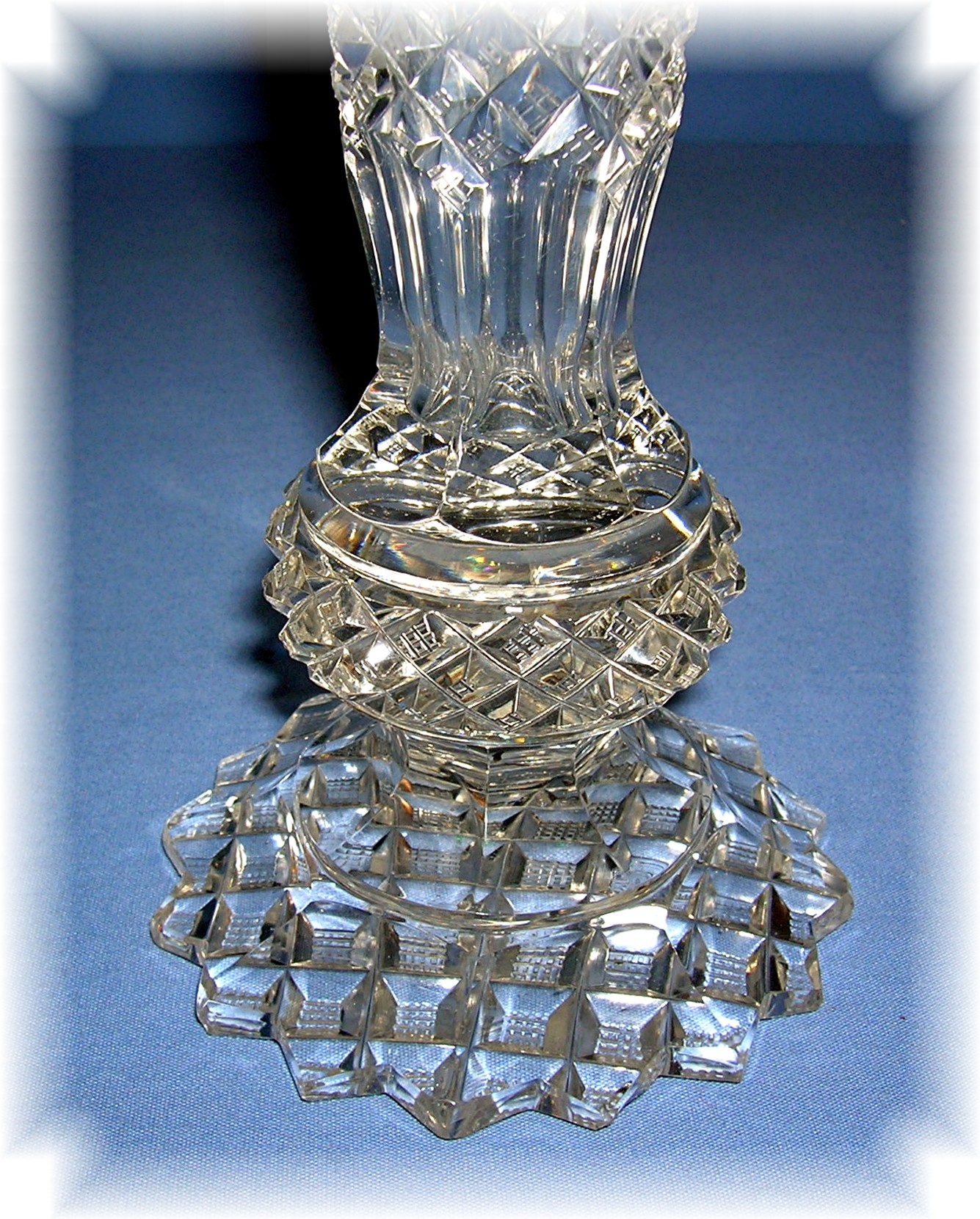 10 Inch Brilliant Cut Glass Vase.