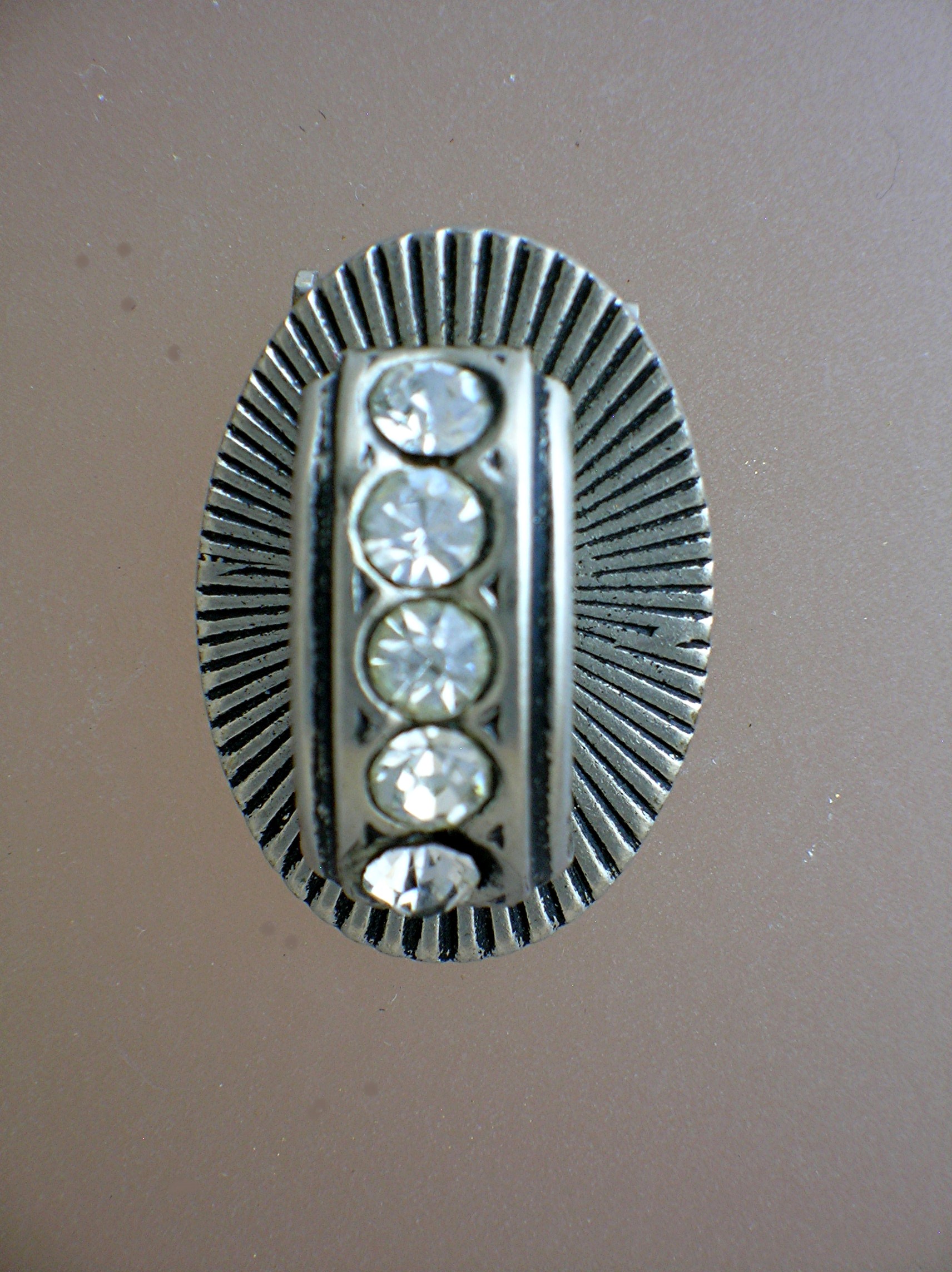 SmaDress Clip Silvertone Crystal Small USA