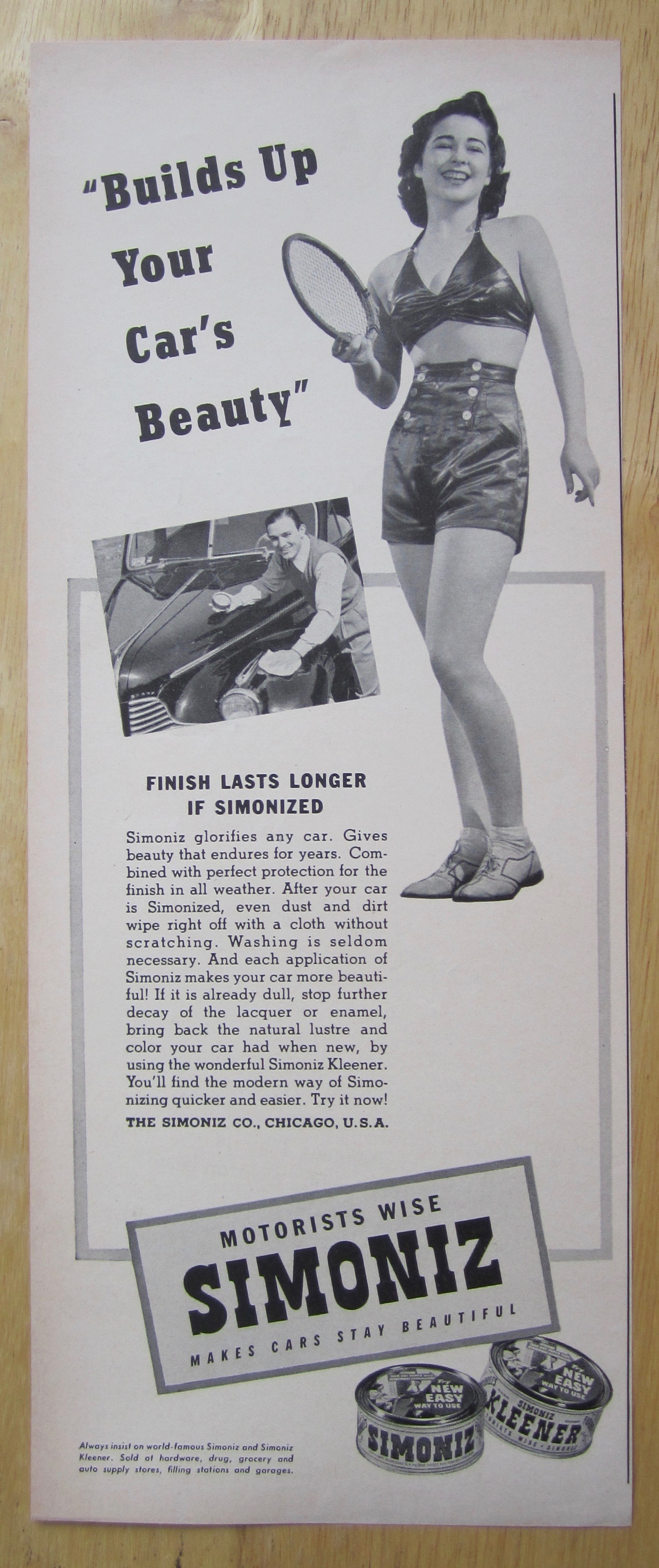1940 Simoniz & Simoniz Kleener with Lovely Woman