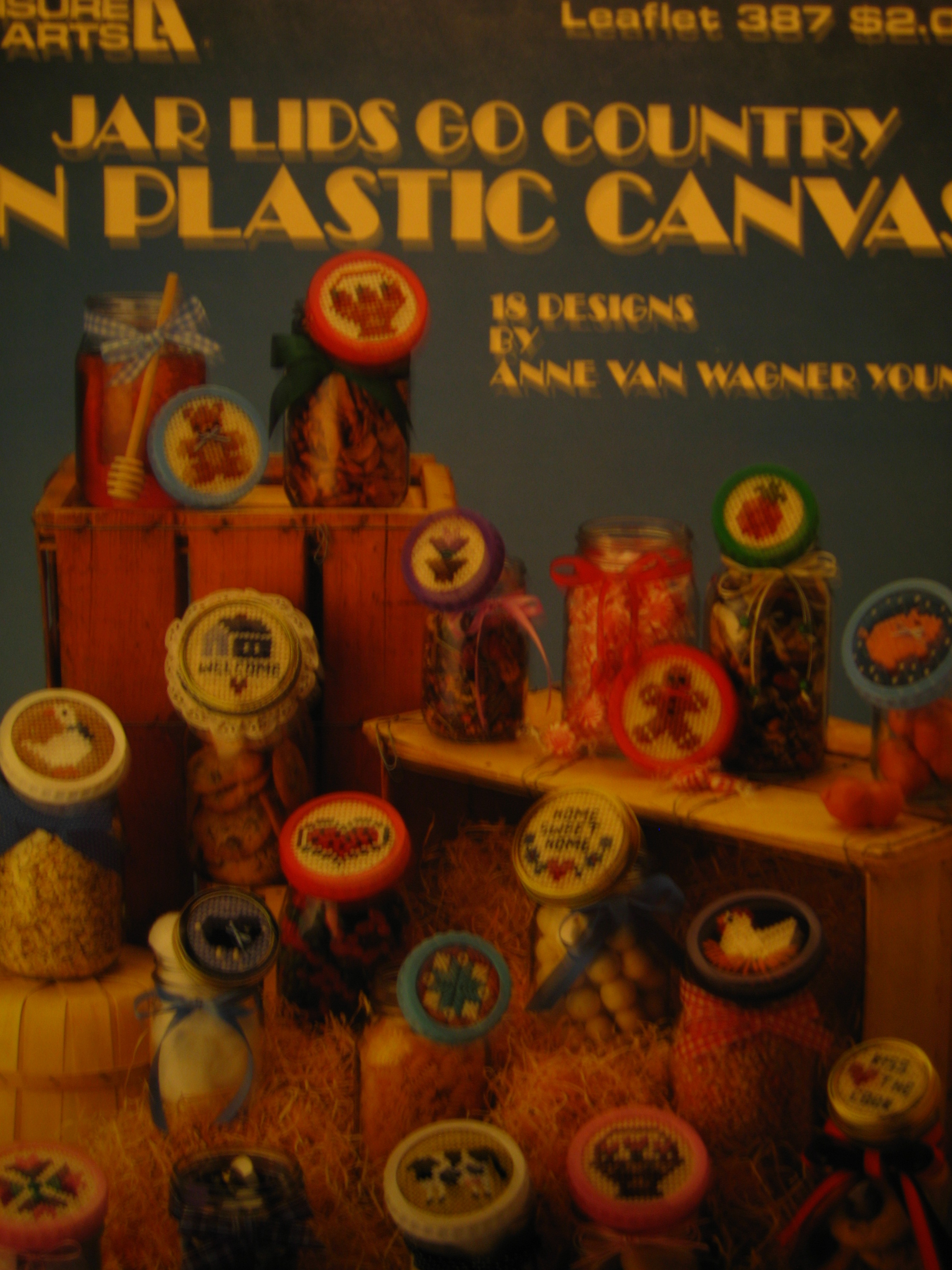 Leisure Arts Jar Lids Go Country In Plastic Canvas #387