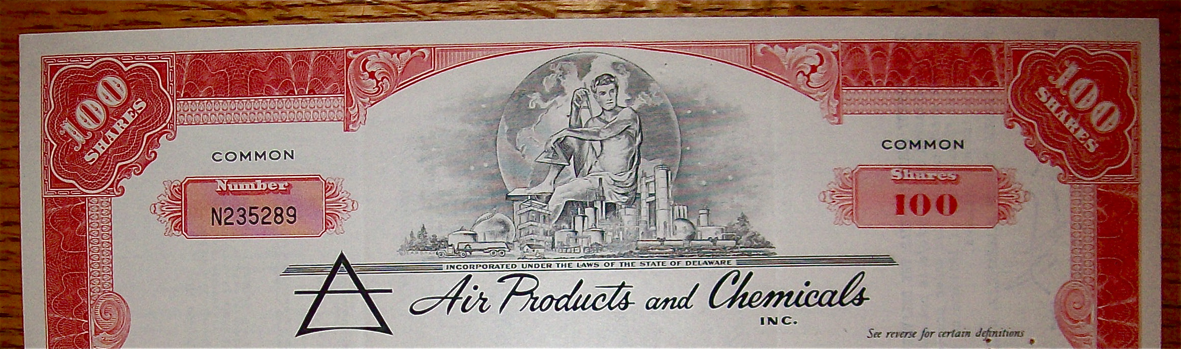 1977 Air Products & Chemicals Stock Certificate