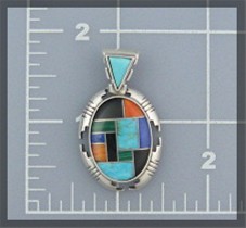 Spiny Oyster Turquoise Lapis Malachite Onyx Sterling  P