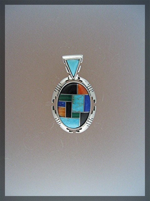 Spiny Oyster Turquoise Lapis Malachite Onyx Sterling  P