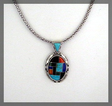 Spiny Oyster Turquoise Lapis Malachite Onyx Sterling  P