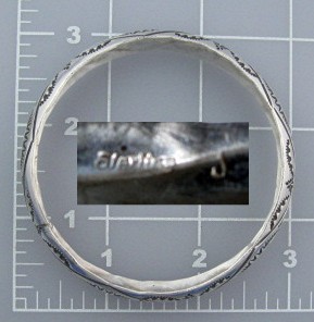 Native American Sterling Silver Stamped  Bangle