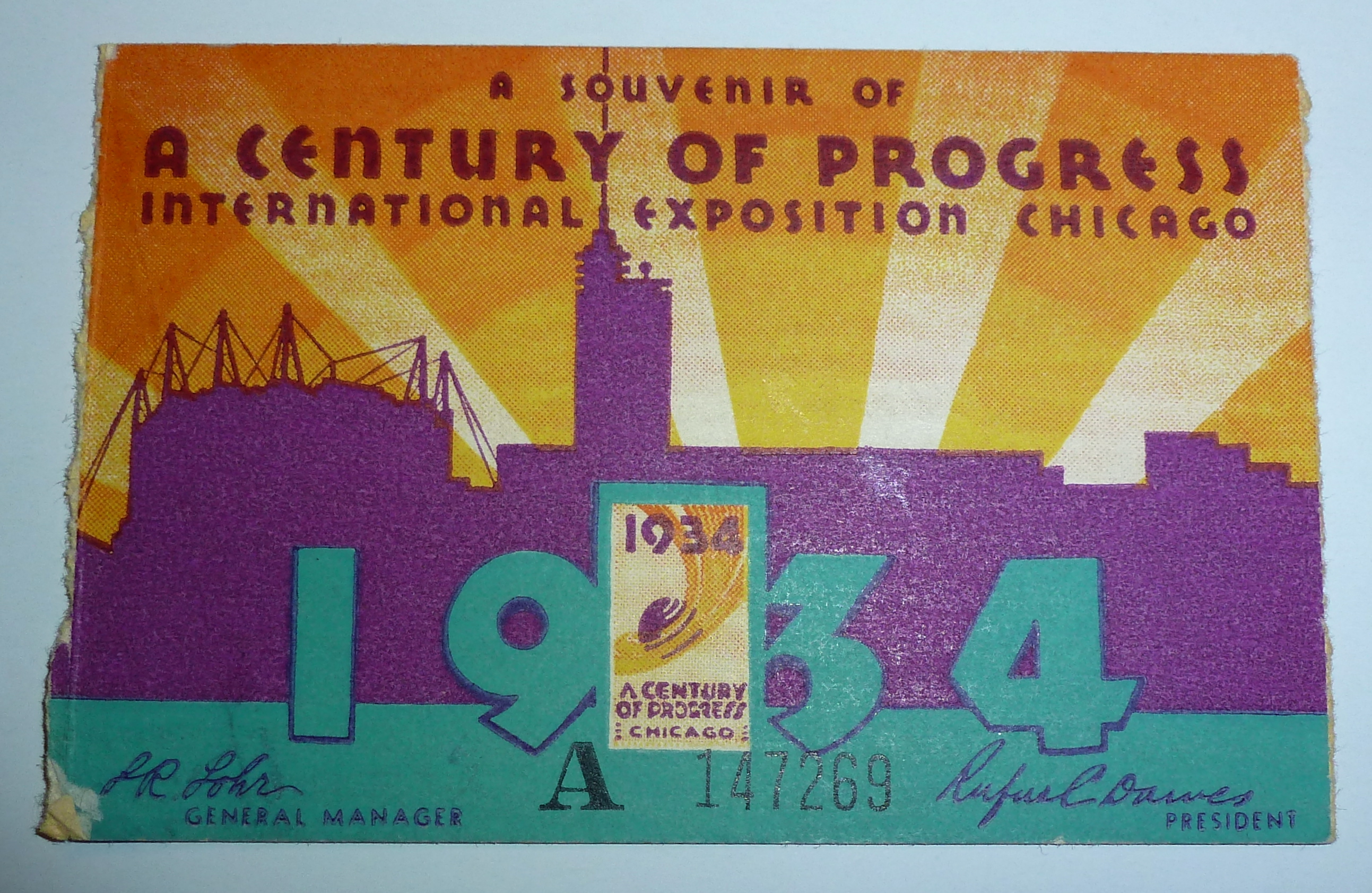1933-34 Century of Progress Chicago Expo Ticket