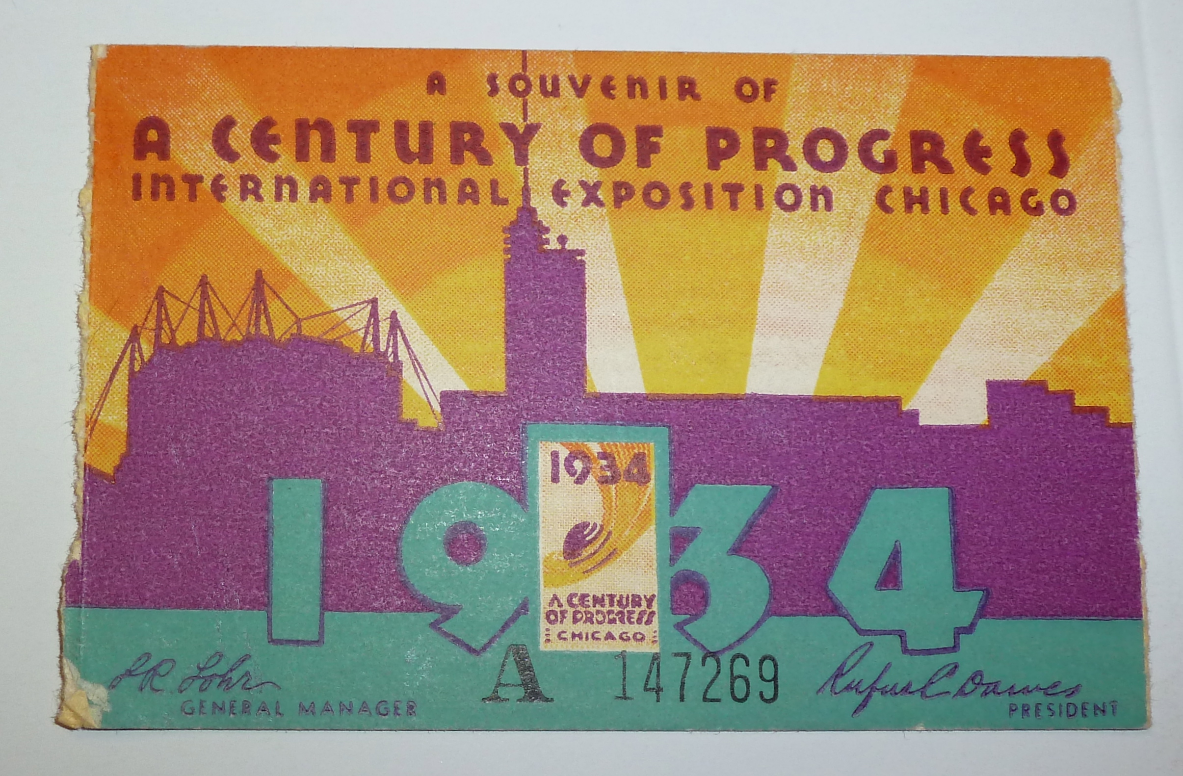 1933-34 Century of Progress Chicago Expo Ticket