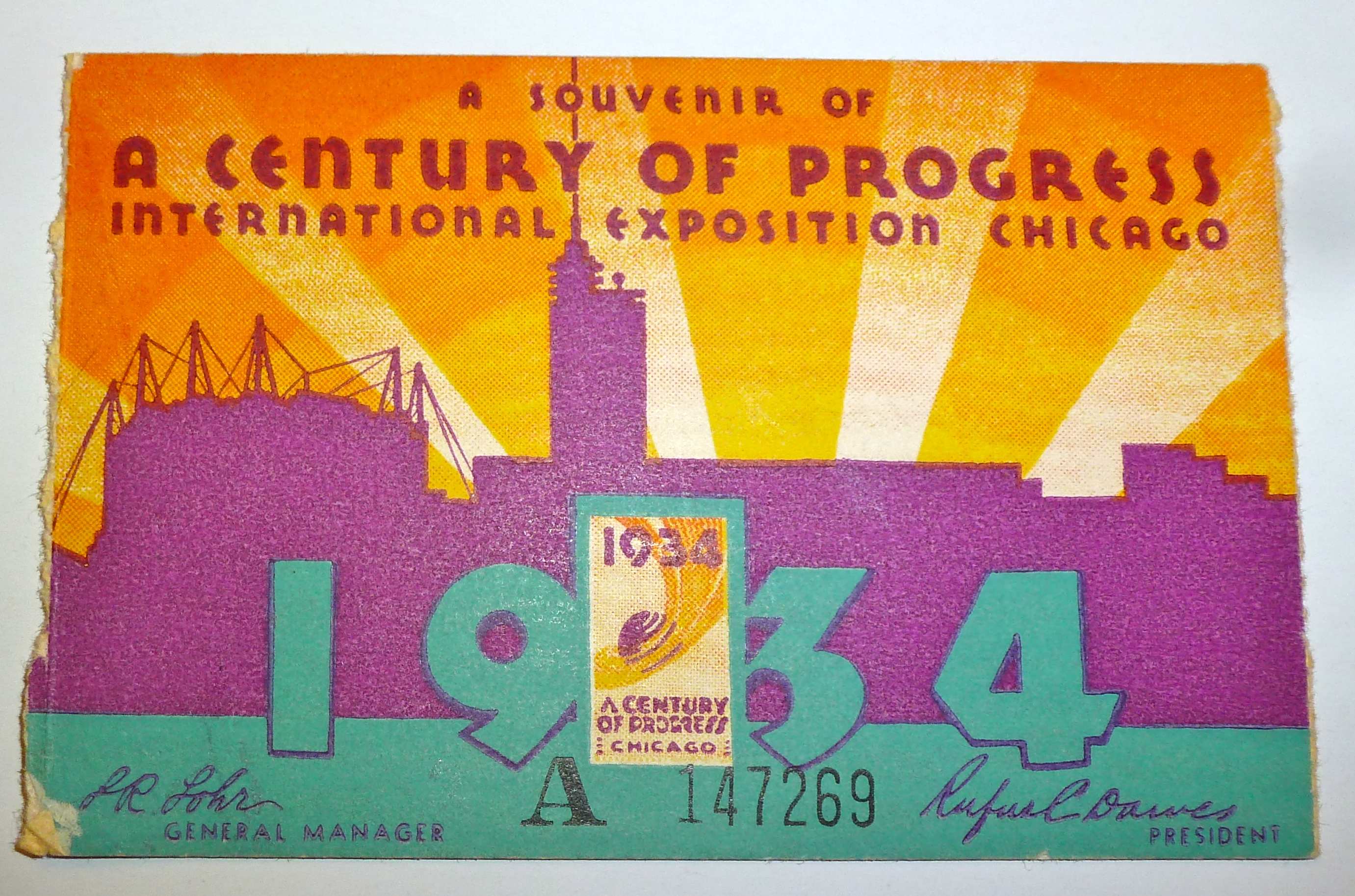 1933-34 Century of Progress Chicago Expo Ticket