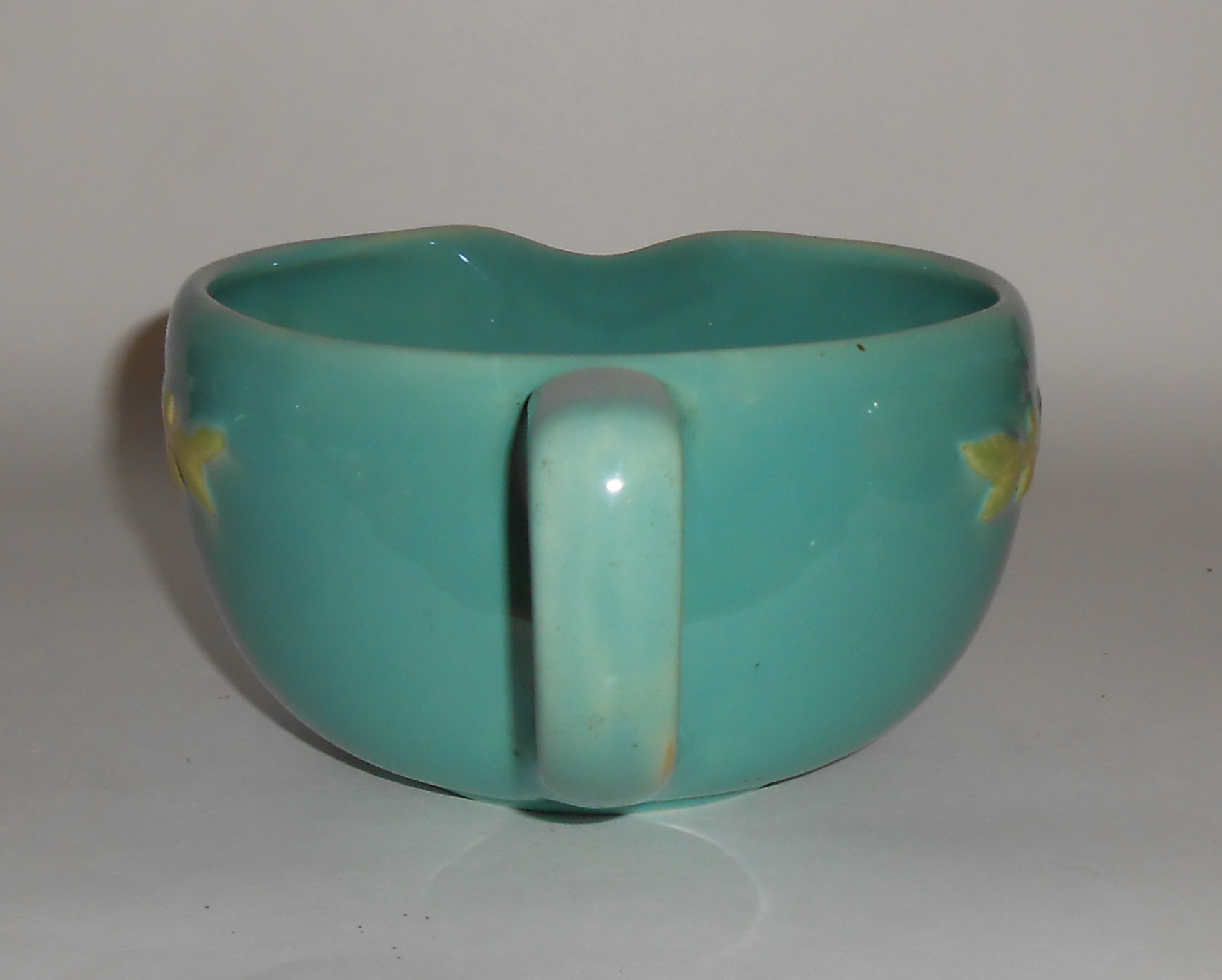 Coors Pottery Rosebud Small Green Handled Batter Bowl