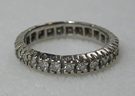 Ring 14K White Gold Diamond Wedding Eternity