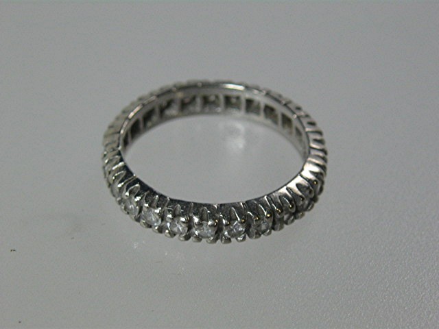 Ring 14K White Gold Diamond Wedding Eternity