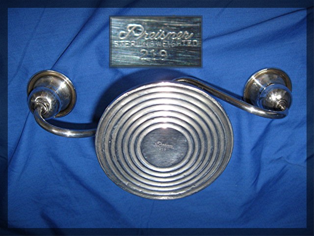 PREISNER Sterling Silver Double Arm Candelabra Candlest