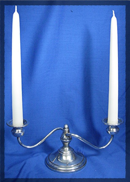 PREISNER Sterling Silver Double Arm Candelabra Candlest