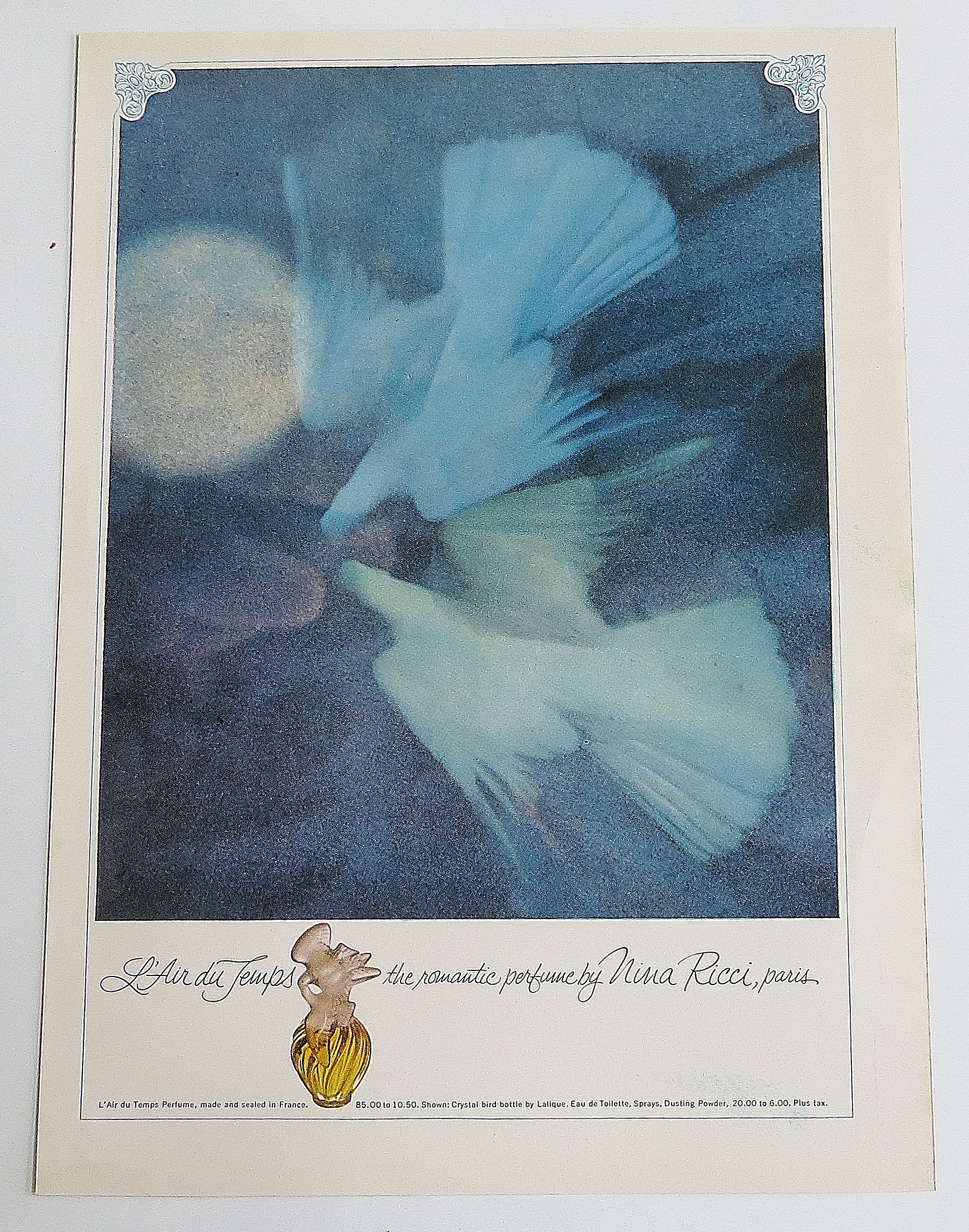 1963 Nina Ricci L'Air Du Temps With Doves