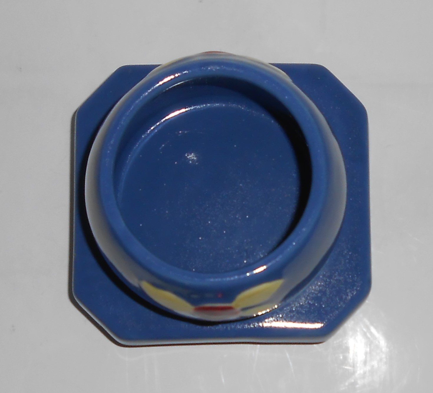 VINTAGE Coors Pottery Rosebud Blue Honeypot