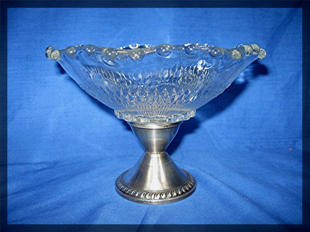 Candy Dish, Duchin Sterling, footed crystal