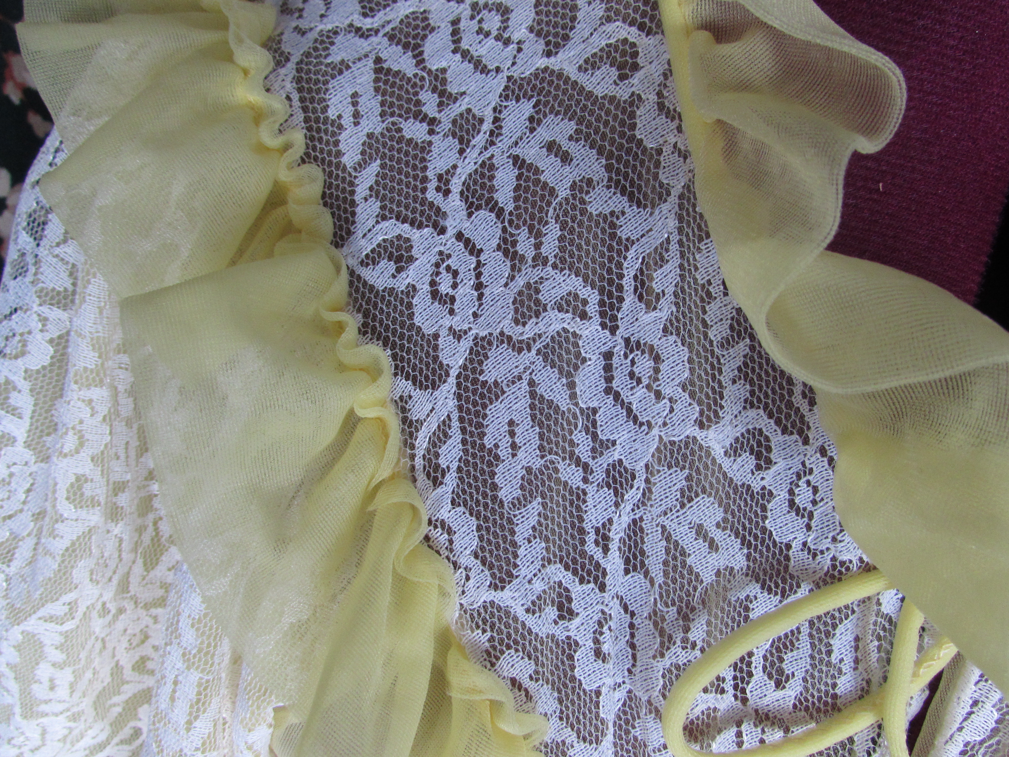 Vintage Neon Yellow Sheer Chiffon Robe size Medium