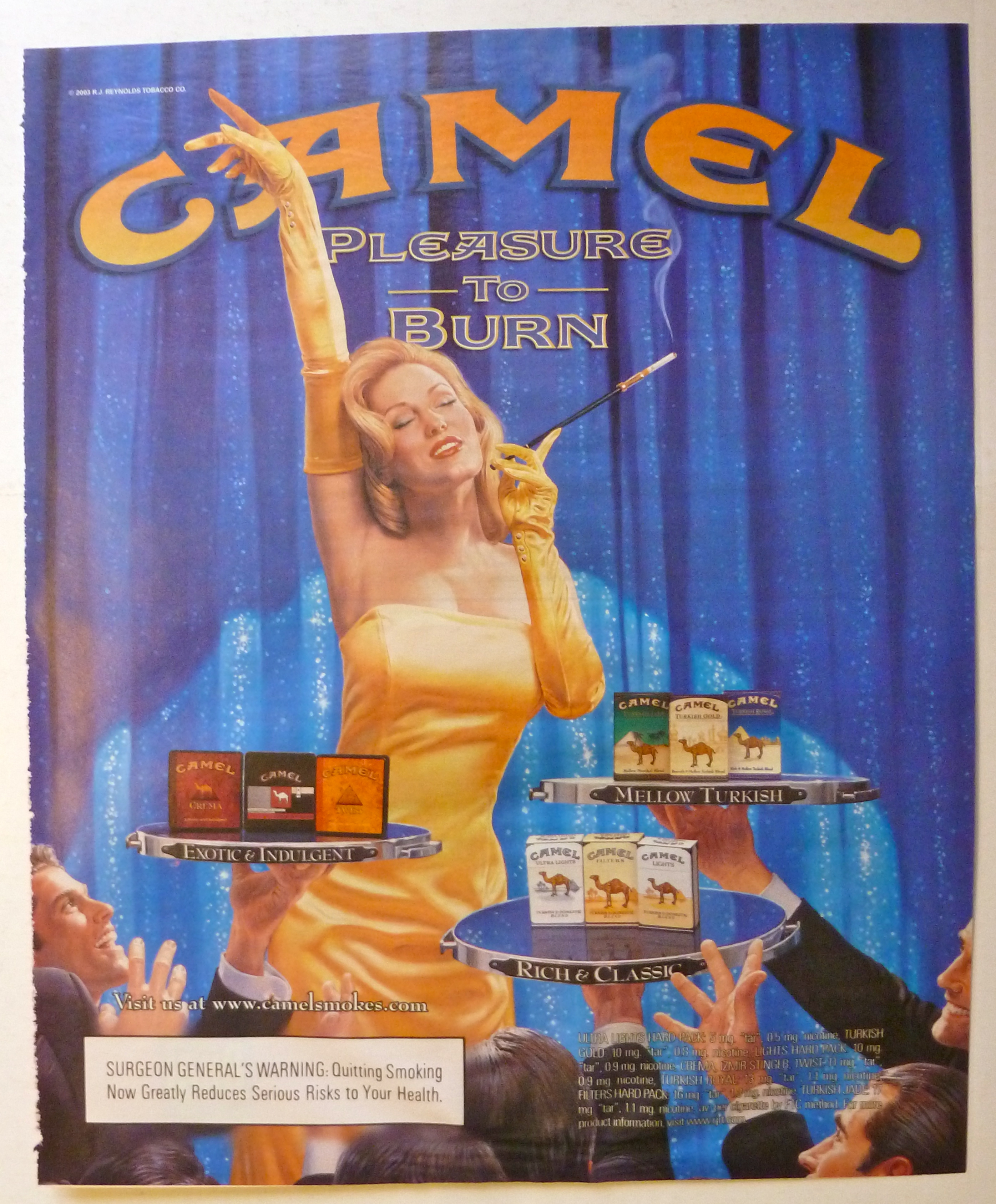 2003 Camel Cigarettes w/Lovely Woman Holding Cigarette