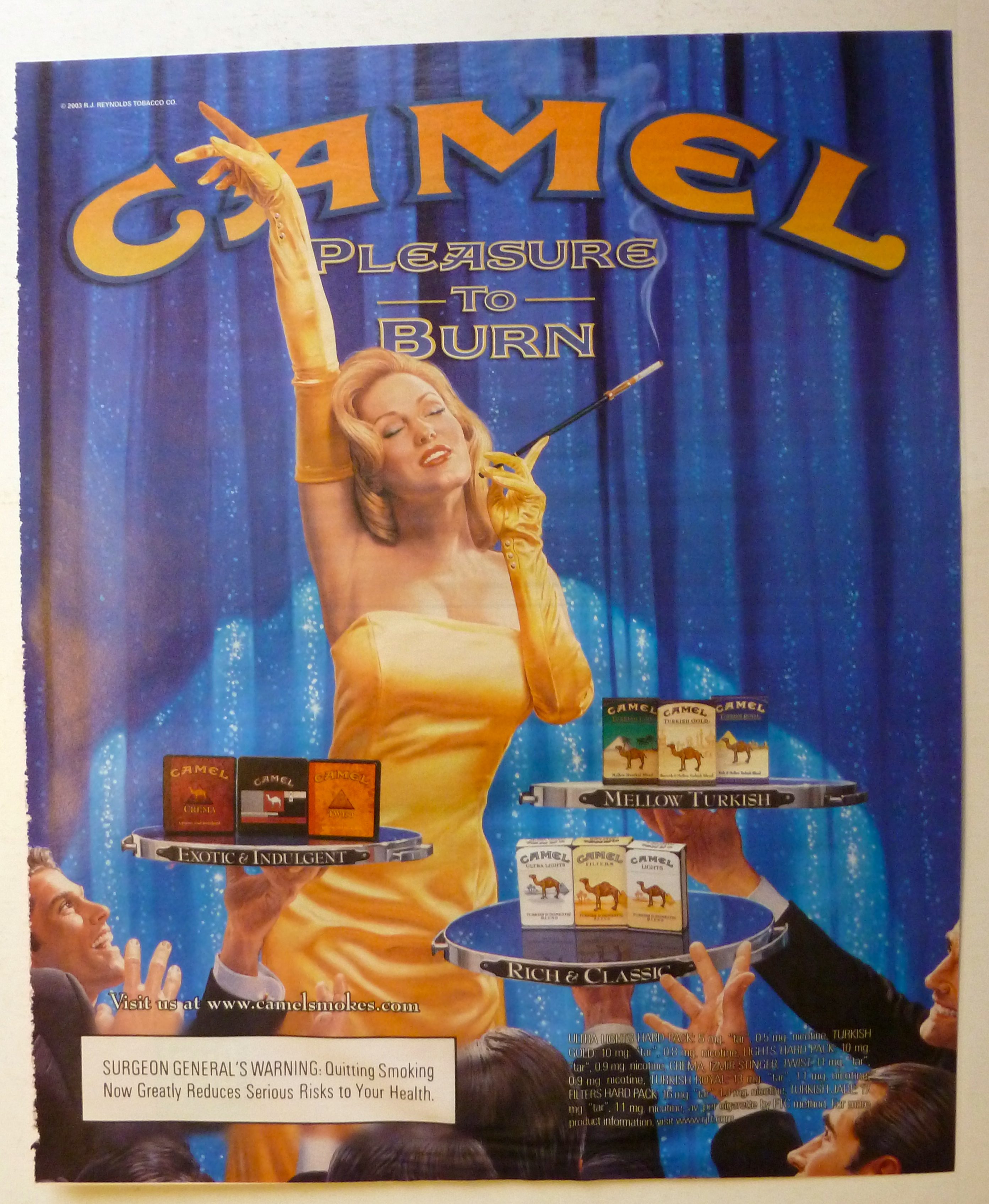2003 Camel Cigarettes w/Lovely Woman Holding Cigarette