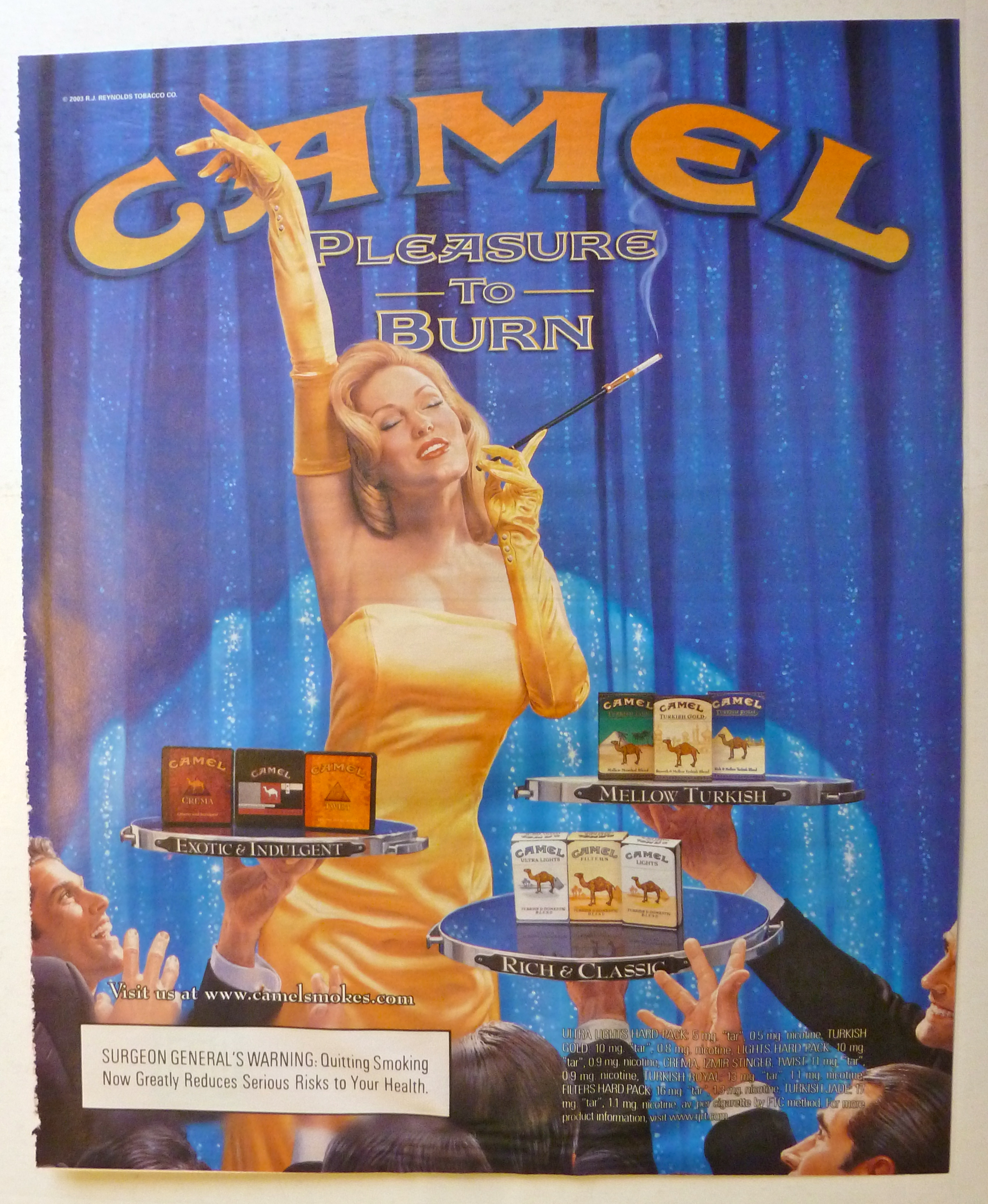 2003 Camel Cigarettes w/Lovely Woman Holding Cigarette