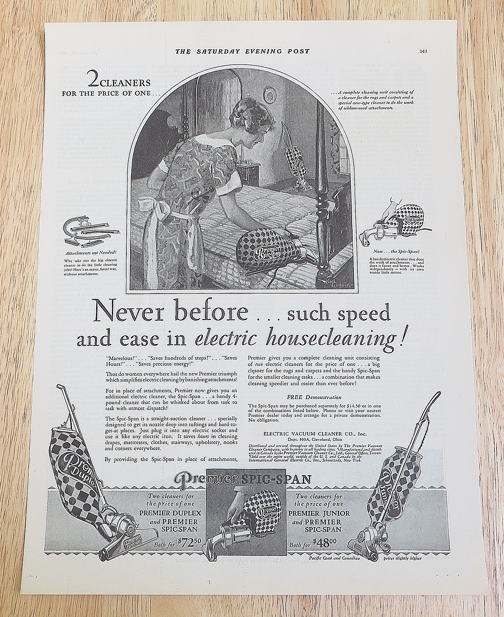 1929 Premier Spic Span With Woman Cleaning
