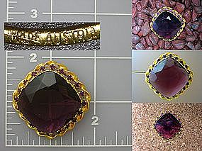 Austrian Crystal Purple brooch pin