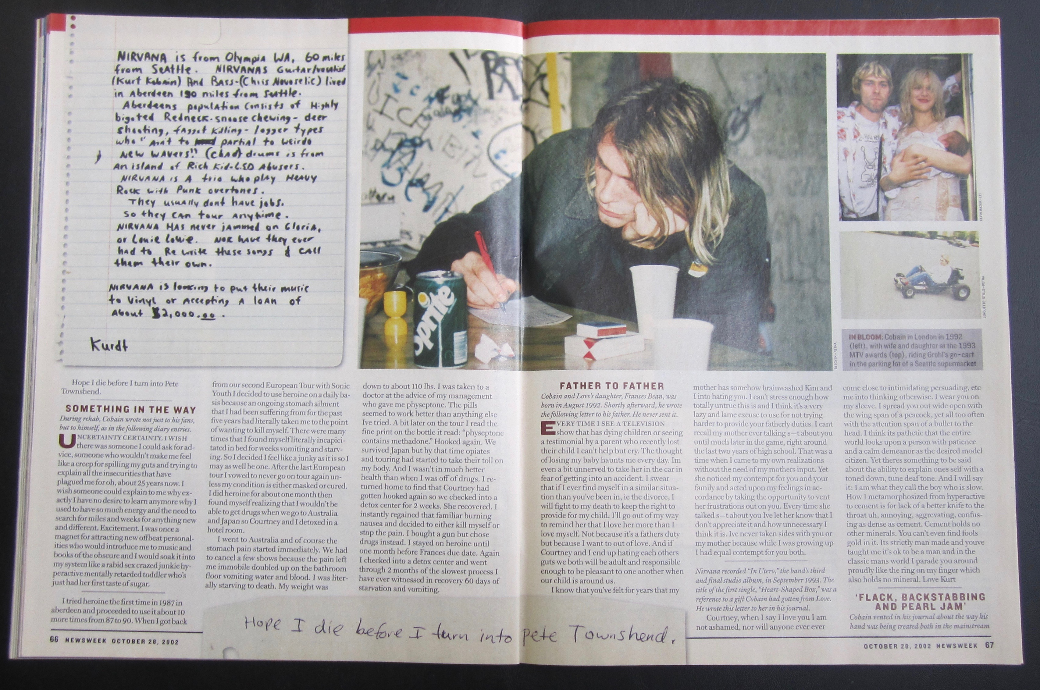 Newsweek Magazine October 28, 2002 Kurt Cobain Diaries
