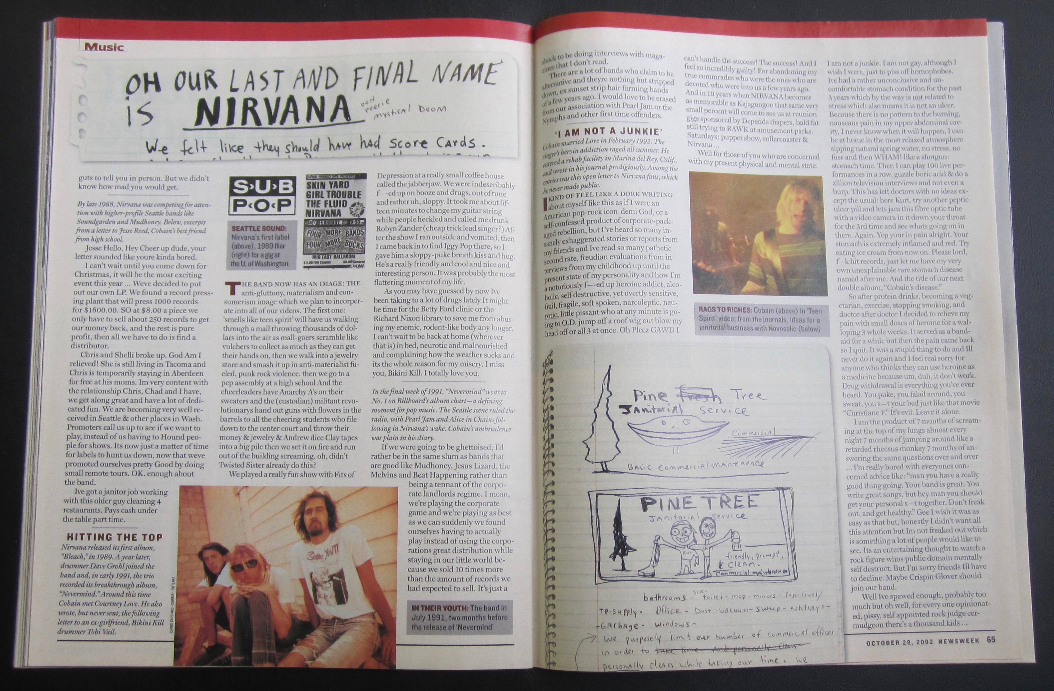 Newsweek Magazine October 28, 2002 Kurt Cobain Diaries
