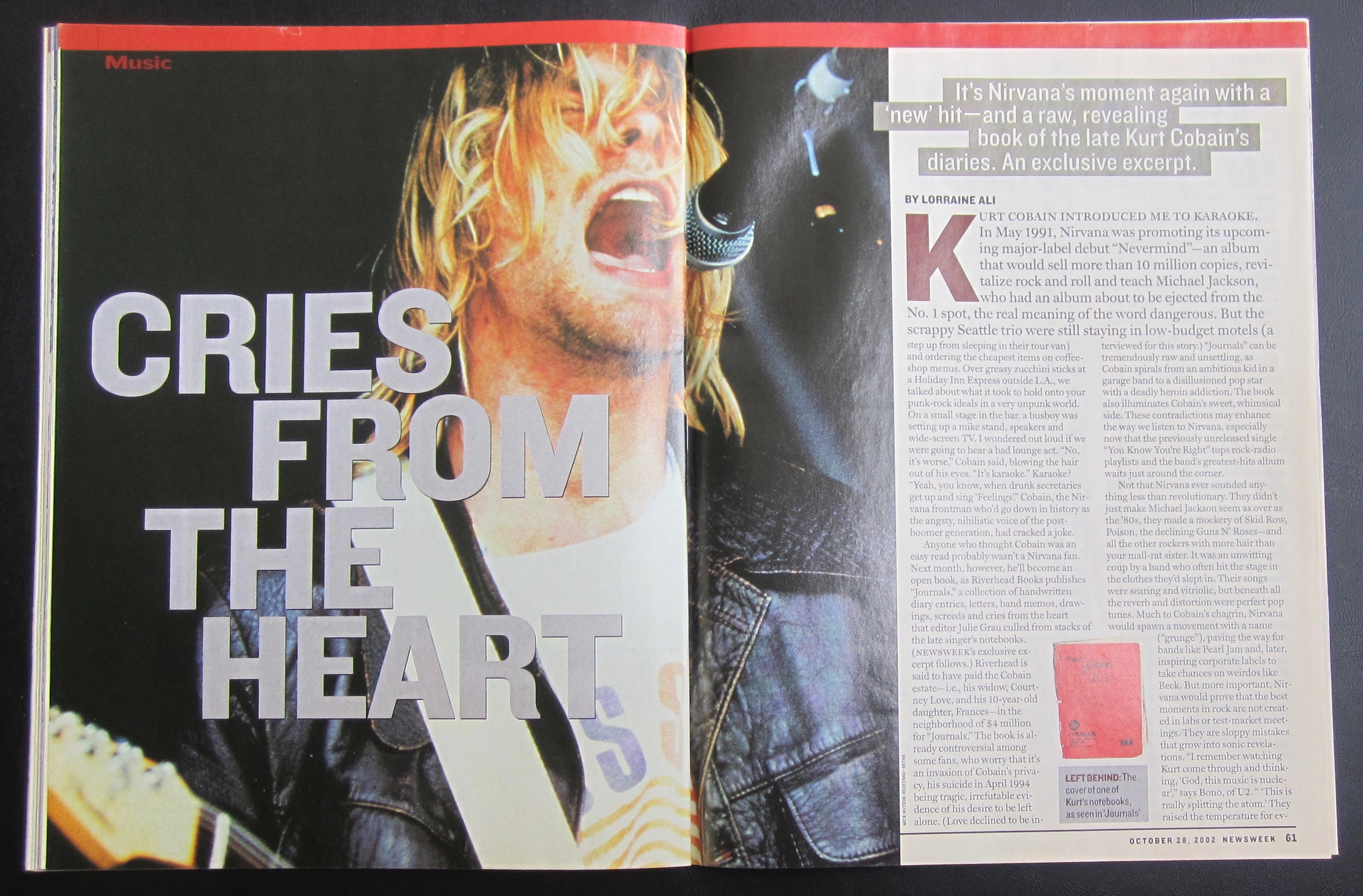 Newsweek Magazine October 28, 2002 Kurt Cobain Diaries