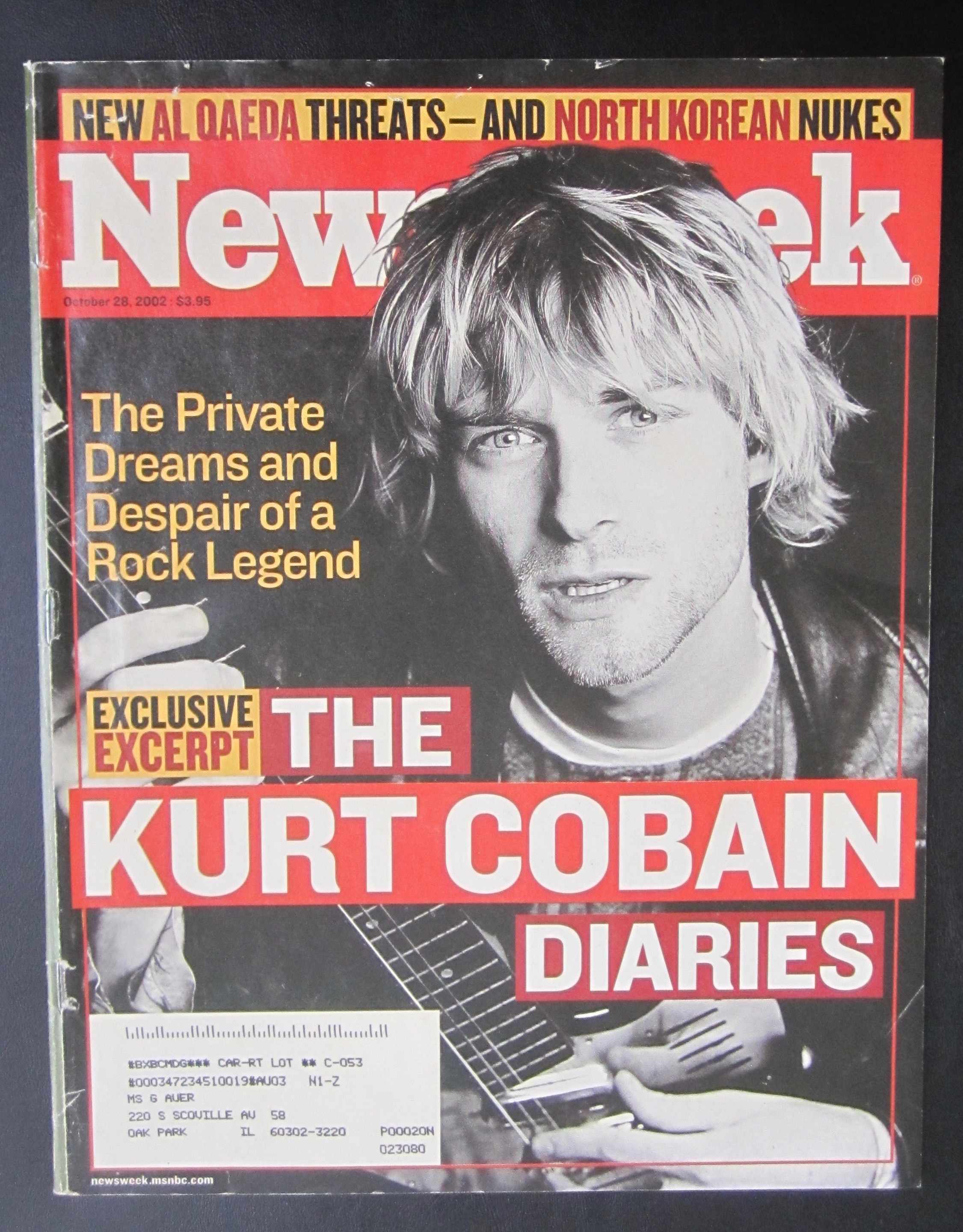 Newsweek Magazine October 28, 2002 Kurt Cobain Diaries